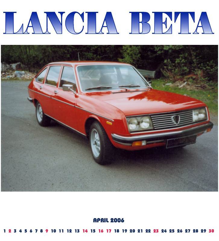 April 2006 Lancia Beta Kalender