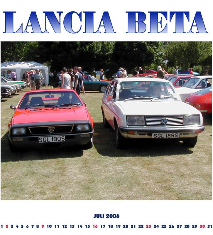 Juli 2006 Lancia Beta Kalender