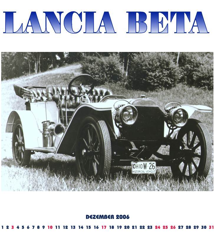 Dezember 2006 Lancia Beta Kalender